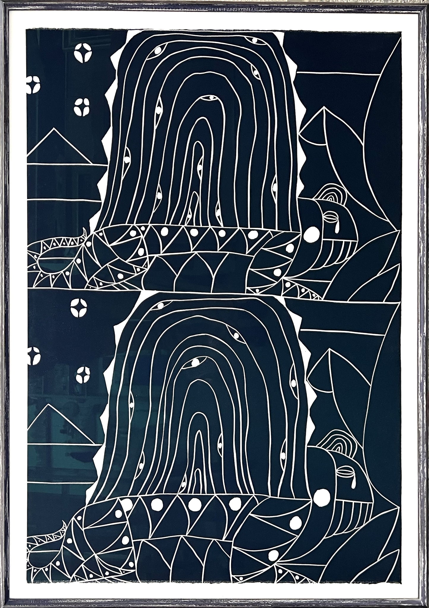 Tovborg, Alexander, ohne Titel blau, 100 x 68cm, 12/30, Linolschnitt