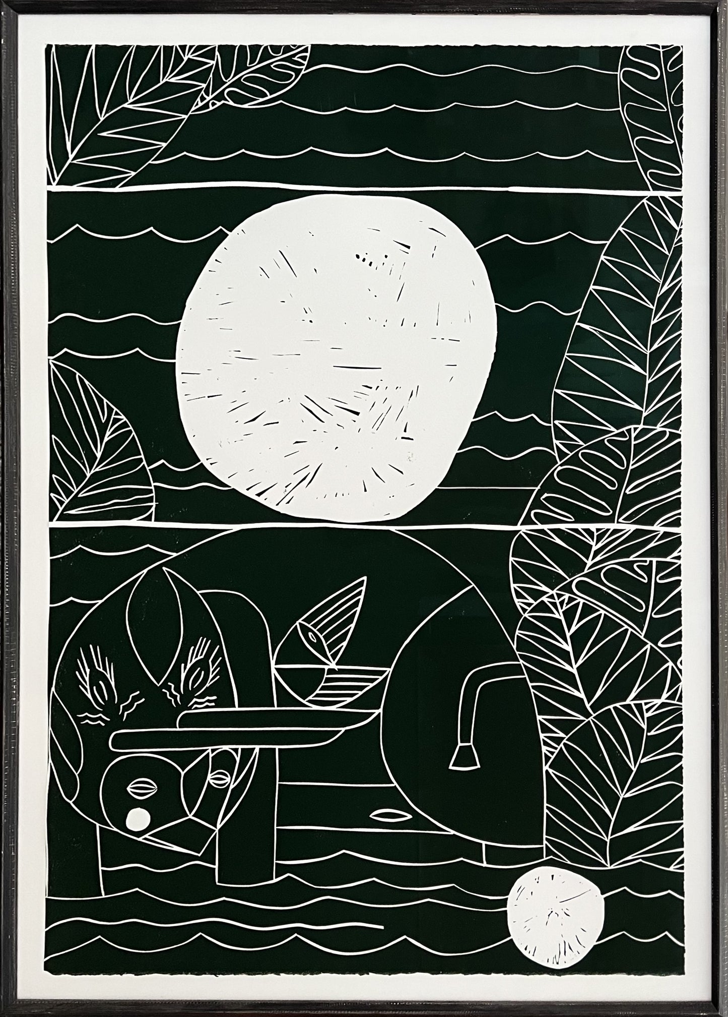 Tovborg, Alexander, ohne Titel grün, 100 x 68cm, 2/2, Linolschnitt