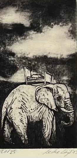 Leiß, Levke Anna, Traumelefant, 15,5 x 8,2cm, 20/25, Aquatintaradierung, 2012