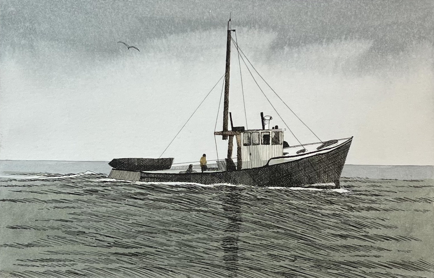 Kaczmarek, Frank, Trawler, 15 x 23cm, 61/400, Farbradierung
