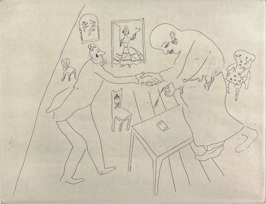 Chagall, Marc, Tschitschikows Abschied von Manilow, 23 x 29,5cm, Radierung ,1948