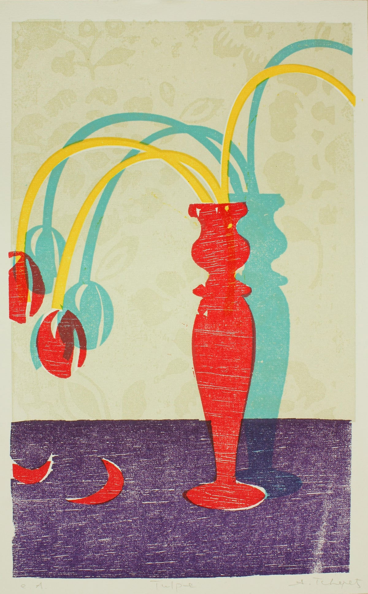 Tchepets, Anja, Tulpe, 33 x 20,5cm, e.a., Holzschnitt