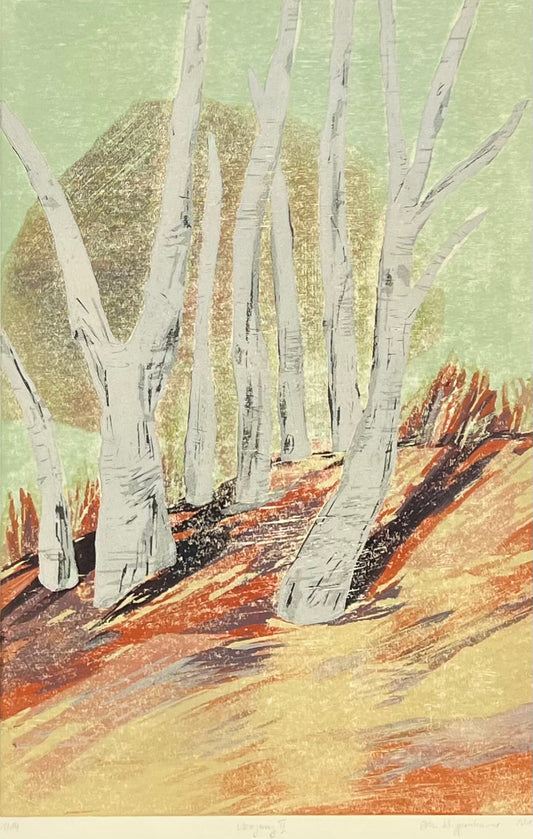 Schuppenhauer, Petra, Übergang II, 1/14, Farbholzschnitt, verlorene Form