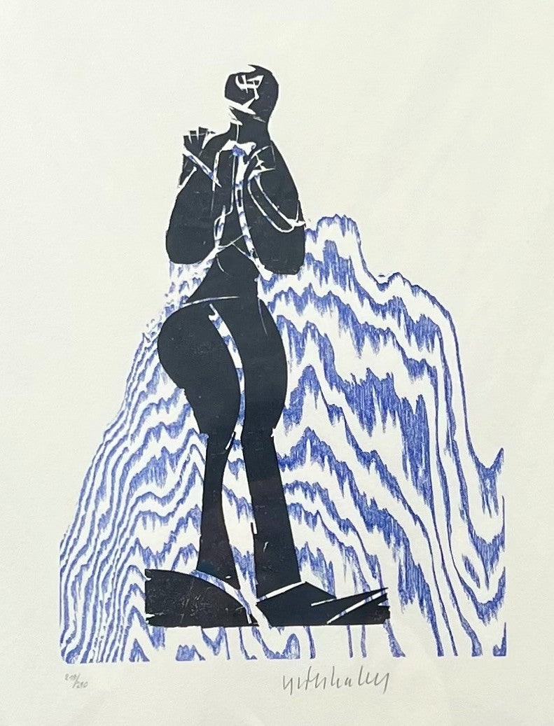 Grieshaber, HAP, Überlebender, 46,5 x 36,5cm, 215/290, Farbholzschnitt, 1975