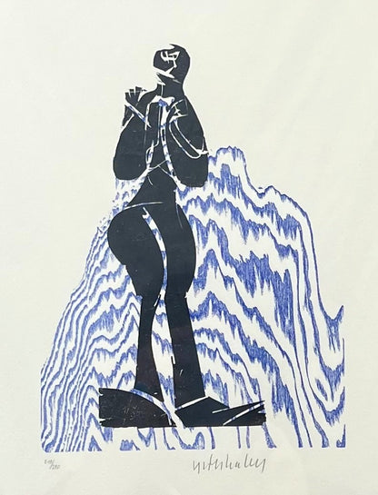Grieshaber, HAP, Überlebender, 46,5 x 36,5cm, 215/290, Farbholzschnitt, 1975