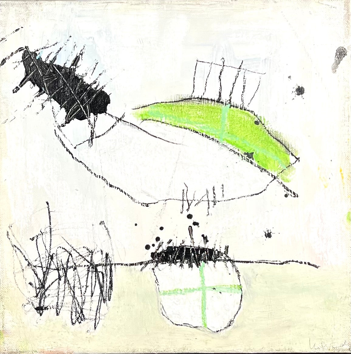 Landsknecht, Willi, Unterseeboot, 30 x 30cm, Mischtechnik