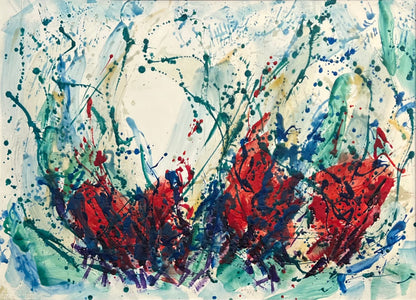 Rieger, Klaus Ulfert, Unterwasserwelt, 75 x 104cm, Enkaustik