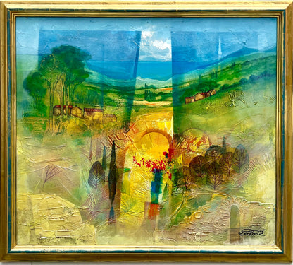 Rade, Peter, Verschleierte Landschaft I, 80 x 70cm, Acrylgemälde