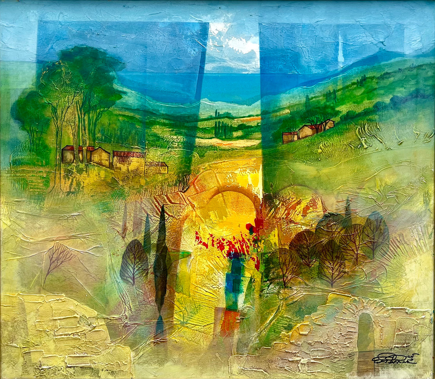 Rade, Peter, Verschleierte Landschaft I, 80 x 70cm, Acrylgemälde