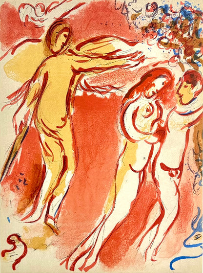 Chagall, Marc, Vertreibung aus dem irdischen Paradies, 35,5 x 26cm, Farblithografie, 1960