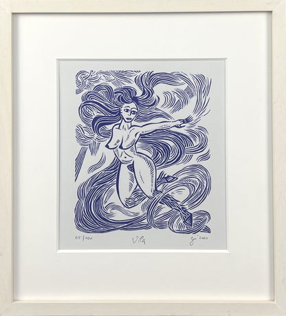 Zwirnmann, Katja, Vila/Kleines Pandämonium, 22,5 x 16,5cm, 65/100, Linolschnitt, 2020