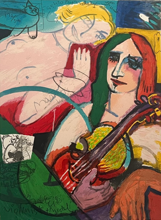 Leu, Michael, Violinist+Model, 34 x 25,3cm, 172/300, Serigrafie