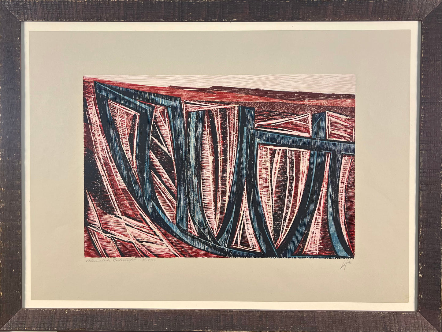 Hermanns, Gerhard, Vollendete Zukunft, 33,7 x 50cm, e.a. 2/2, Holzschnitt, 1990