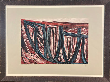 Hermanns, Gerhard, Vollendete Zukunft, 33,7 x 50cm, e.a. 2/2, Holzschnitt, 1990