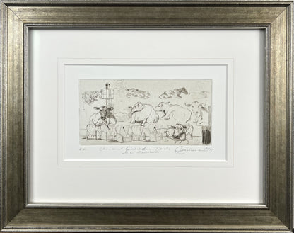 Beckmann, Otto, Vor- und hinter dem Deich, 9,4 x 18,9cm, e.a., Radierung