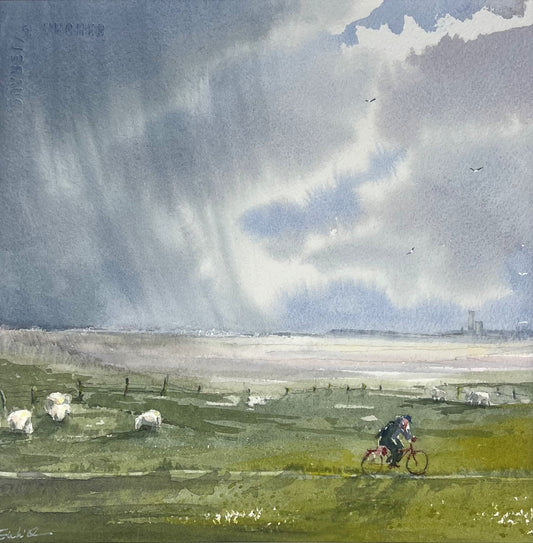 Entrich, Stephanie, Vor dem Regen, 21 x 21cm, Skizze, Aquarell