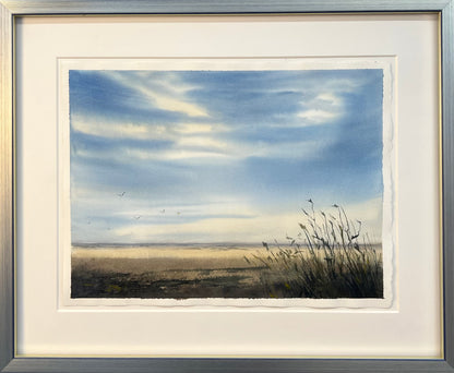 Entrich, Stephanie, Vor der Fähre/Schilf II, 30 x 40cm, Aquarell