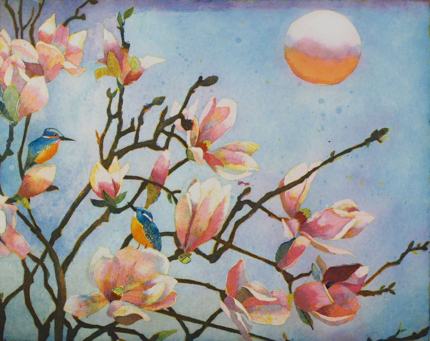 Votteler, Jutta, Große Magnolien, 49,5 x 62cm, 67/150, Farbradierung