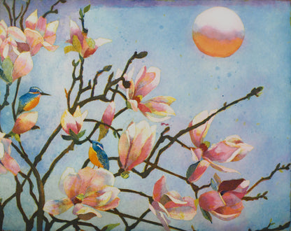 Votteler, Jutta, Große Magnolien, 49,5 x 62cm, 67/150, Farbradierung
