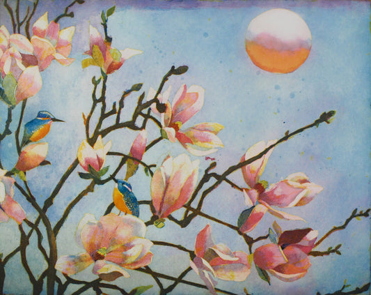 Votteler, Jutta, Große Magnolien, 49,5 x 62cm, 67/150, Farbradierung