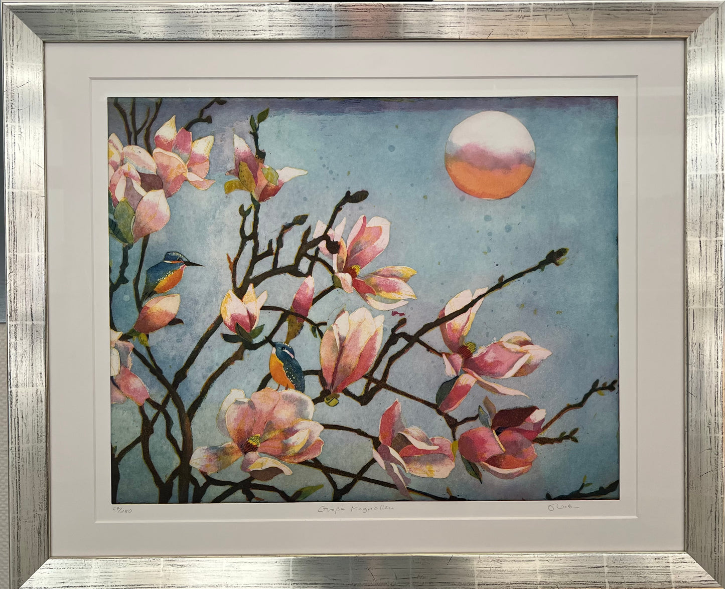 Votteler, Jutta, Große Magnolien, 49,5 x 62cm, 67/150, Farbradierung