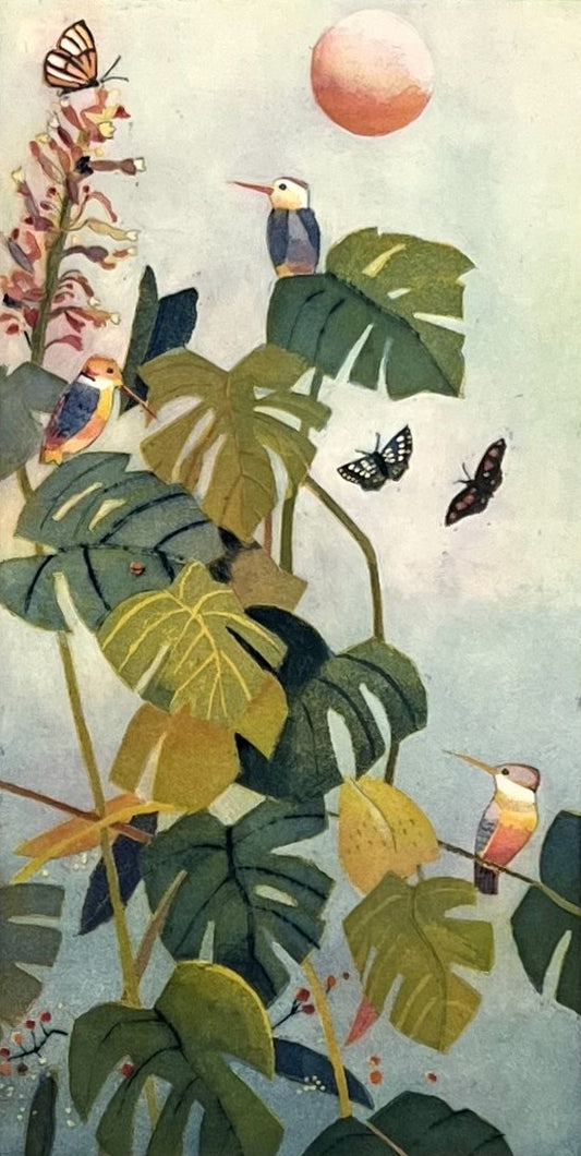 Votteler, Jutta, Sommernachtsgespräche, 58 x 30cm, 28/150, Farbradierung