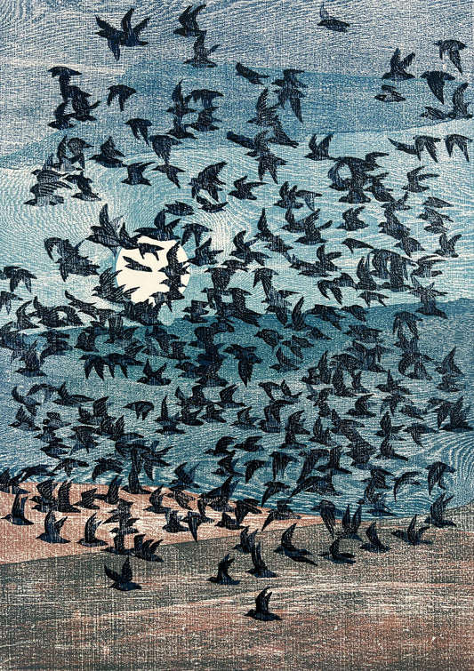 Hermanns, Gerhard, Waasfrees-Kalte Sonne, 70 x 50cm, III/III, Holzschnitt, 1993