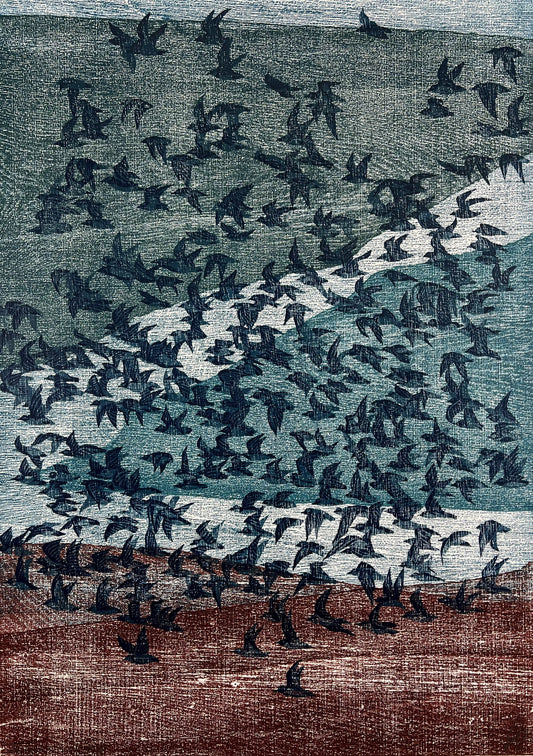 Hermanns, Gerhard, Waasfrees-Schwerer Tag, 70 x 50cm, II/III, Holzschnitt, 1993