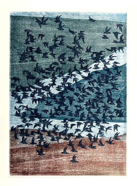Hermanns, Gerhard, Waasfrees-Schwerer Tag, 50 x 70cm, III/III, Holzschnitt, 1993