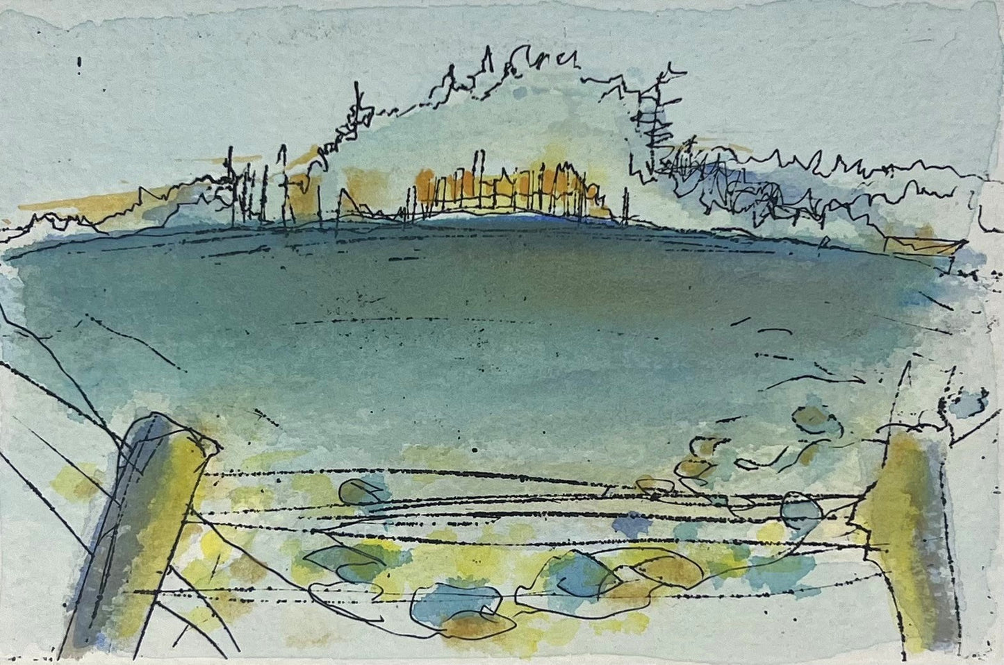 Werkmeister, Wolfgang, Waldrand, 8,5 x 12,6cm, Radierung, 1991