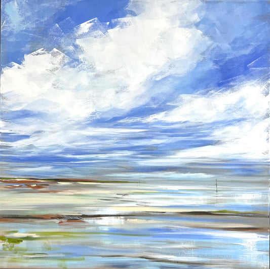 Ramm, Ines, Watt'n Pfahl, 100 x 100cm, Acryl auf Leinwand