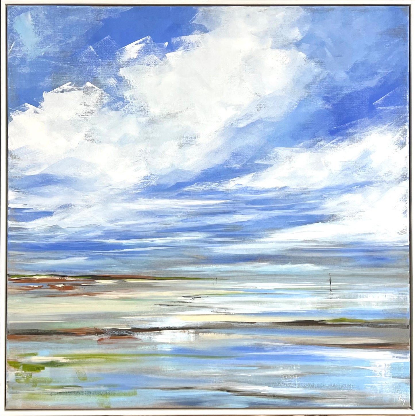 Ramm, Ines, Watt'n Pfahl, 100 x 100cm, Acryl auf Leinwand