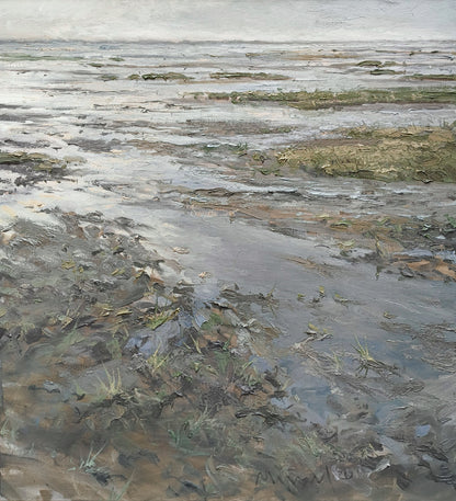 Meinel, Mathias, Watt bei Lüttmoorsiel II, 100 x 110cm, Öl auf Leinwand