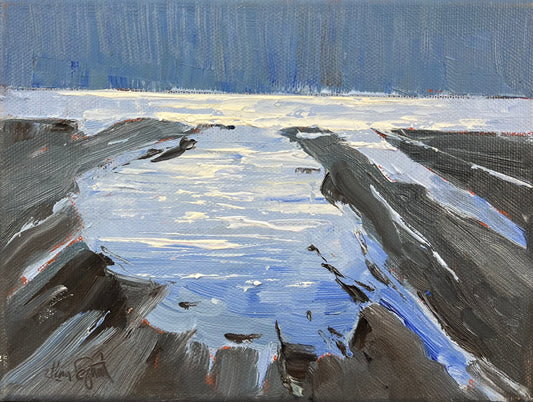 Tegtmeier, Claus, Wattenvorland II, 18 x 24cm, Öl auf Leinwand
