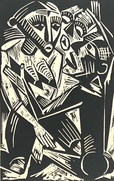 Pechstein, Max, Weib vom Manne begehrt, 25 x 15,8cm, Blatt 21, Holzschnitt, 1920