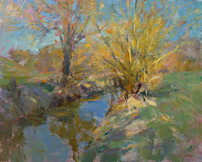 Wirtz, Björn, Weide an der Volkach, 40 x 50cm, Ölgemälde