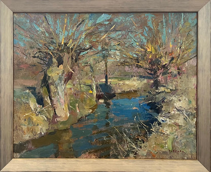 Wirtz, Björn, Weiden nach der Volkach, 50 x 60cm, Ölgemälde