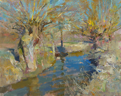 Wirtz, Björn, Weiden nach der Volkach, 50 x 60cm, Ölgemälde
