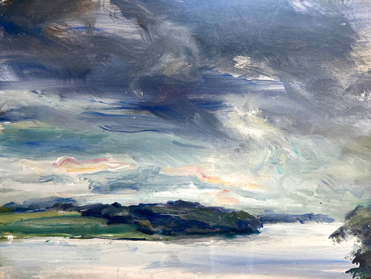 Weiner, Corinna, Blick aufs Meer, Öl auf Holzkörper, 15 x 20 cm