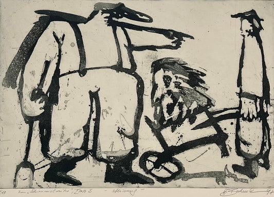 Beckmann, Otto, Weisung, 38,5 x 56cm, 4/10, Radierung, Blatt 3 aus der Schimmelreiter-Mappe