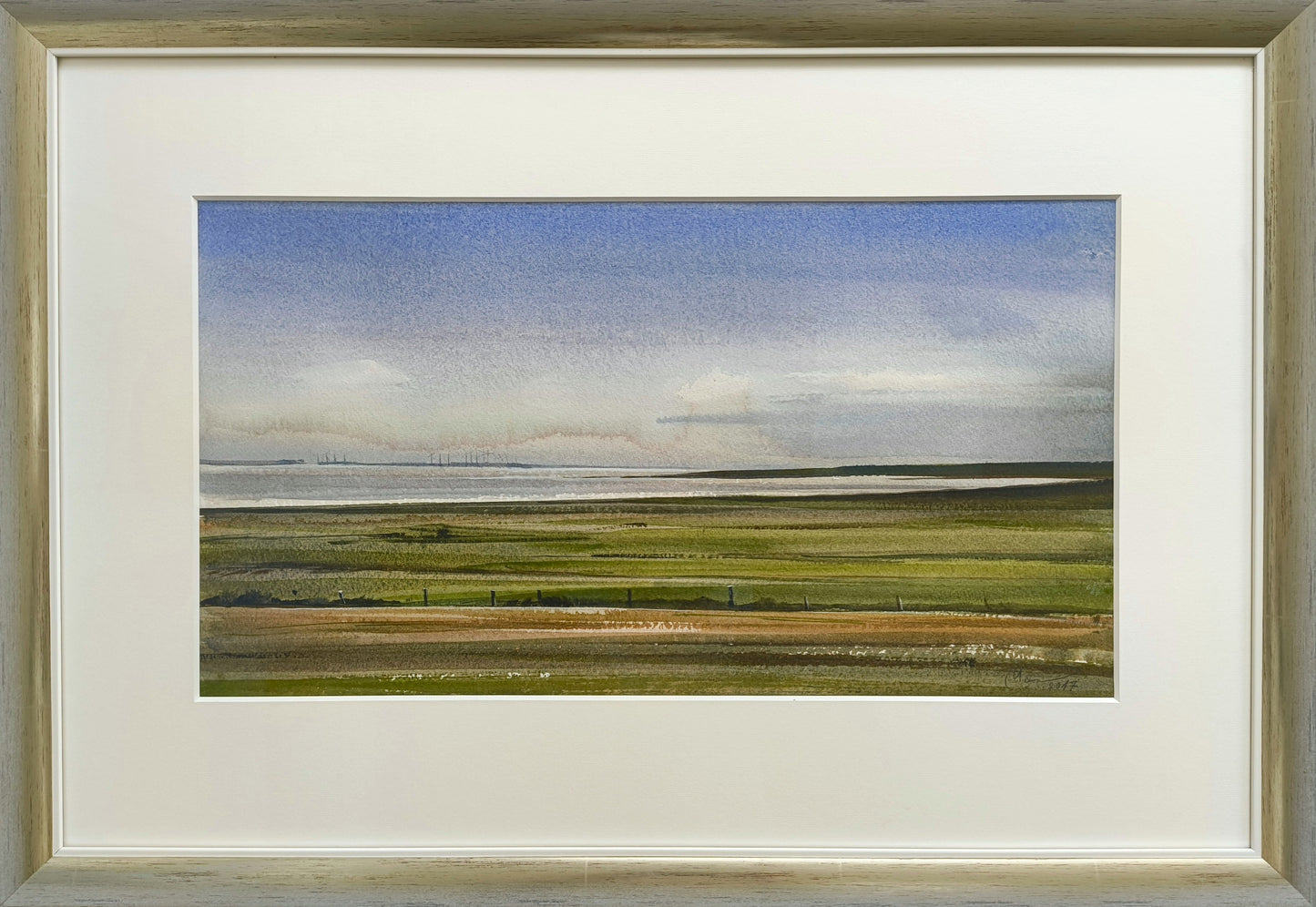 Maneis, Weite Landschaft, 30 x 55cm, Aquarell auf Bütten, 2017