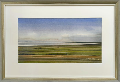 Maneis, Weite Landschaft, 30 x 55cm, Aquarell auf Bütten, 2017