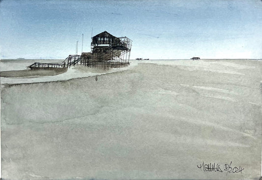 Teuscher, Matthis, Weite Sandbank SPO, 2024, 18 x 26cm, Aquarell