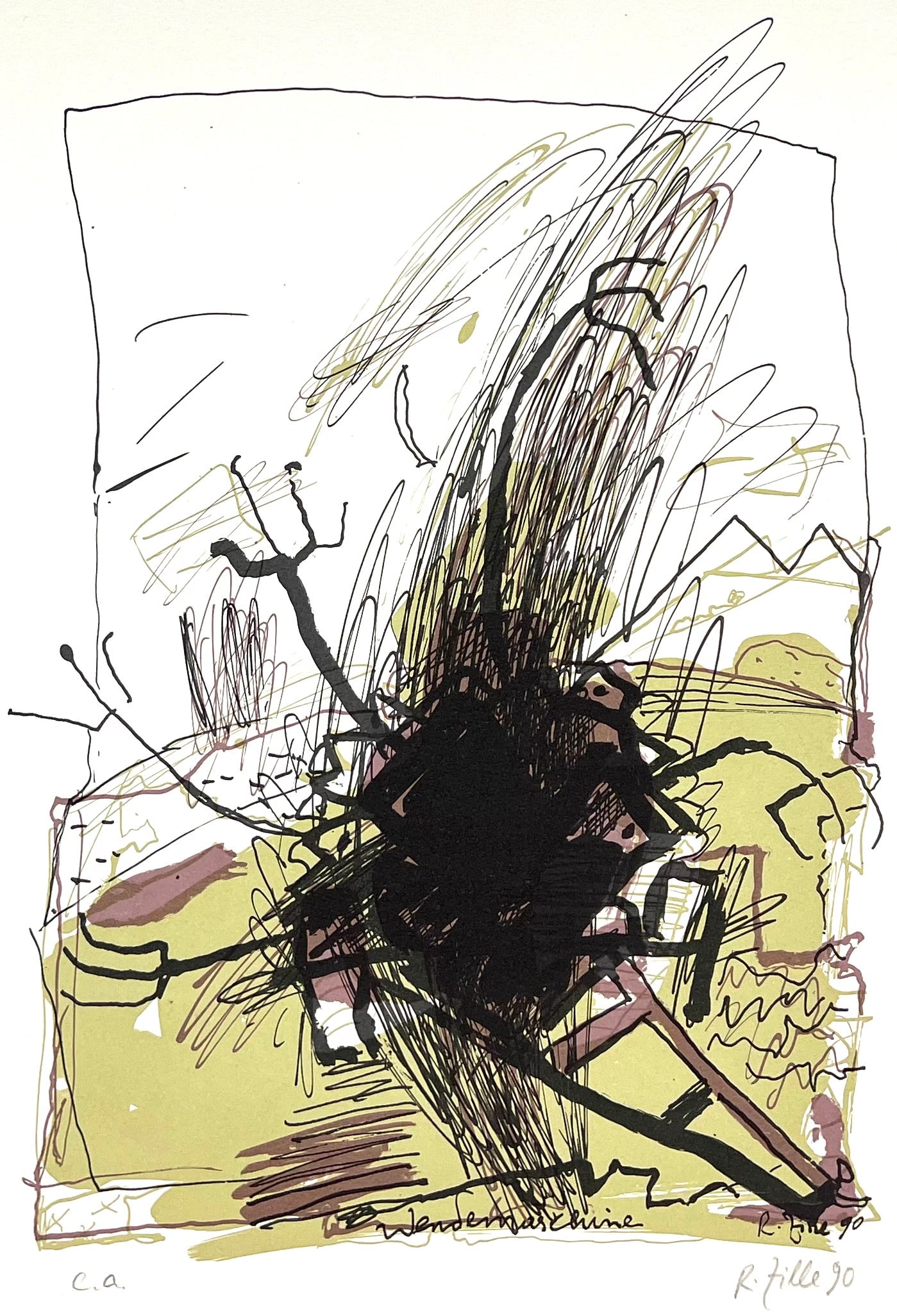 Zille, Rainer, Wendemaschine 1, 40 X 27cm, e.a., Siebdruck, 1990