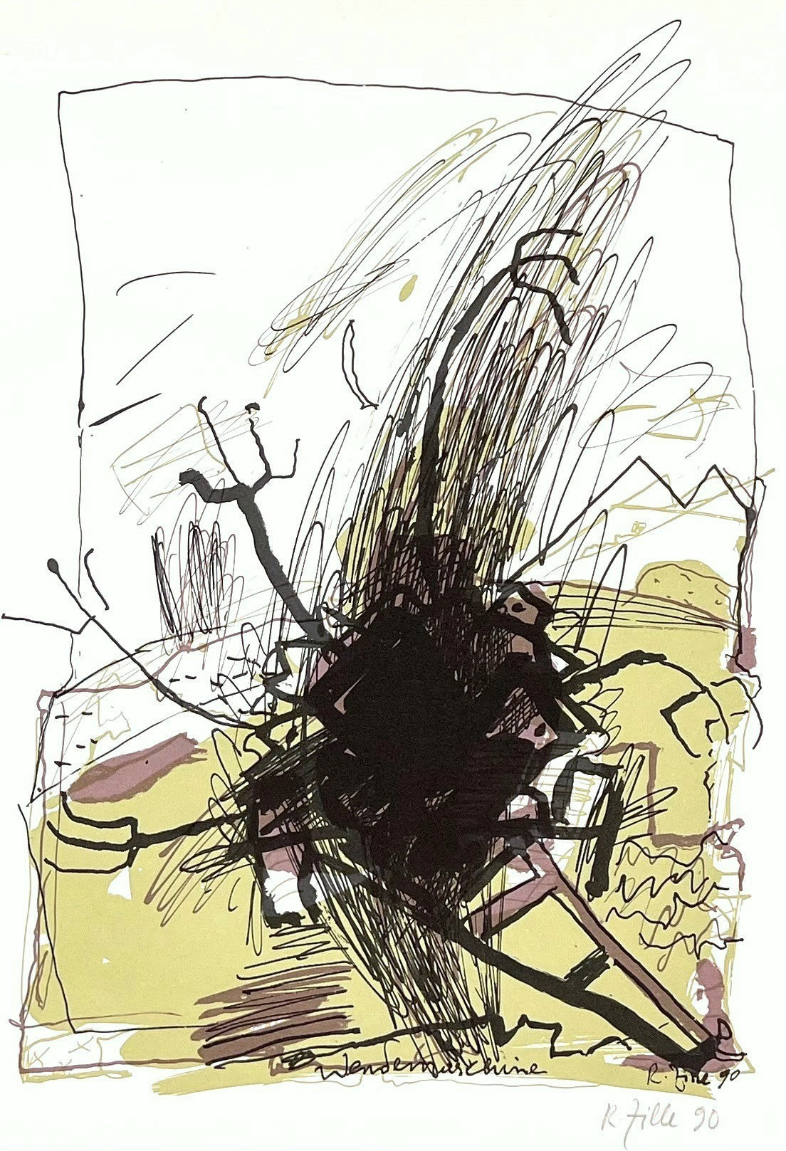 Zille, Rainer, Wendemaschine 2, 40 X 27cm, e.a., Siebdruck, 1990 (Kopie)