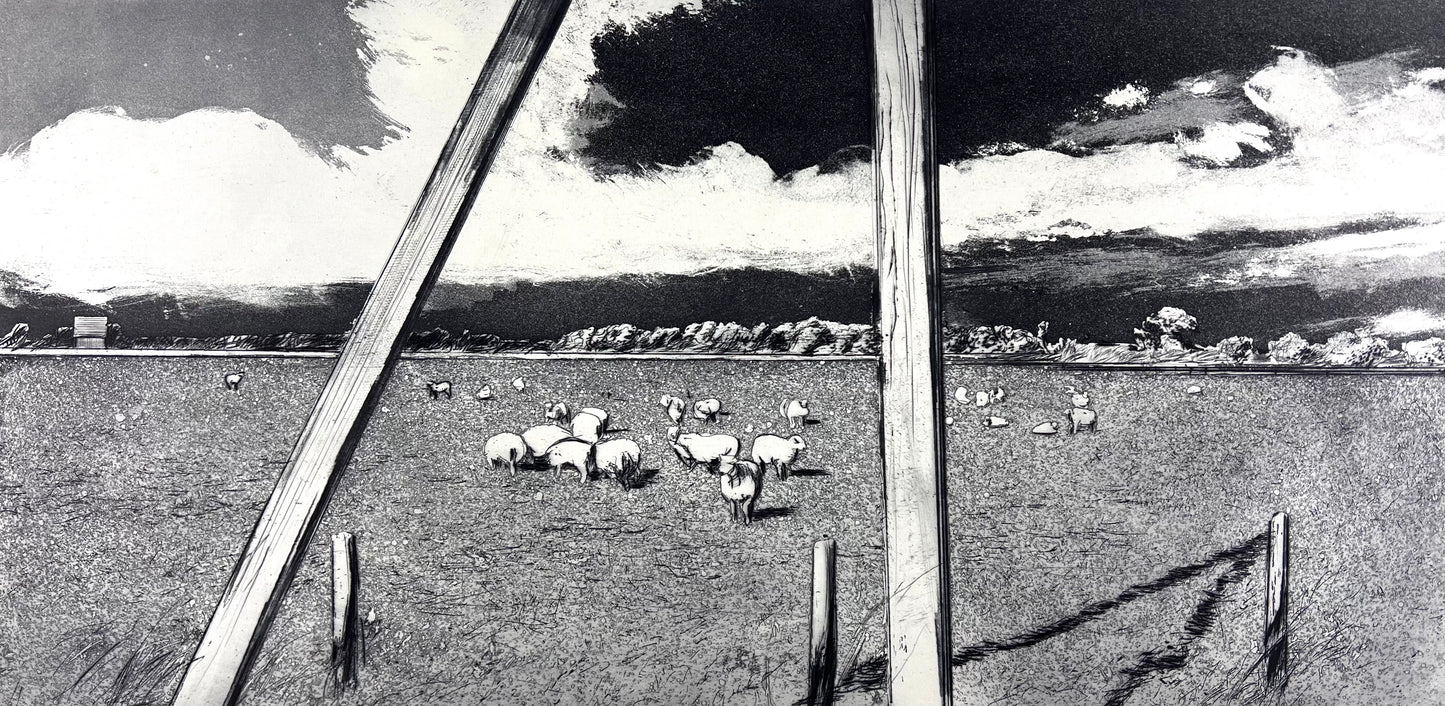 Werkmeister, Wolfgang, Bohmstedt.Marsch III, 30 x 60cm, Radierung