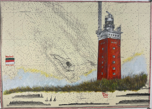 West, Ole, Helgoland, damals und heute, 50 x 70cm, Mischtechnik