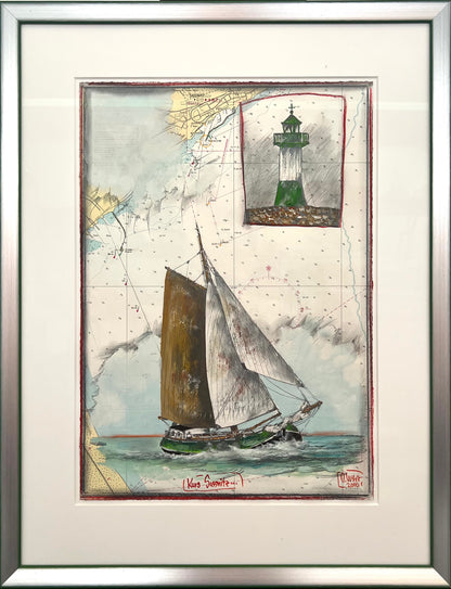 West, Ole, Kurs Sassnitz, 50 x 35cm, Mischtechnik