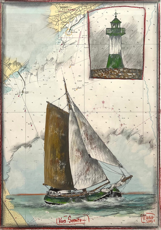 West, Ole, Kurs Sassnitz, 50 x 35cm, Mischtechnik
