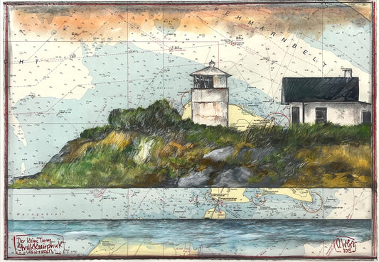 West, Ole, Struckkamphuk auf Fehmarn, 35 x 50cm, Unikat, Mischtechnik
